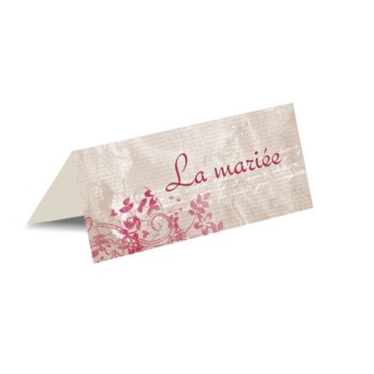 Porte nom bordeau fleuri