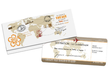 Pochette cadeau billet d'avion