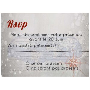 carte RSVP voyage vintage