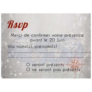 carte RSVP voyage vintage