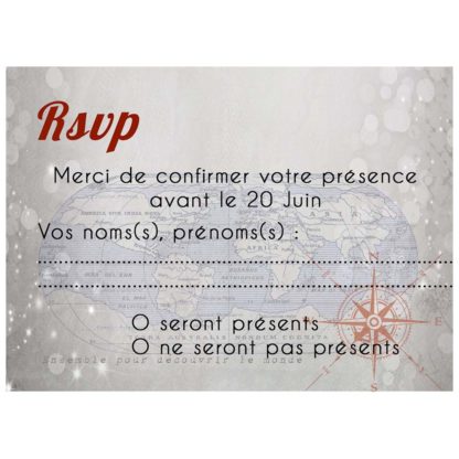 carte RSVP voyage vintage