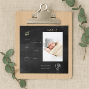 Faire part naissance carré Basile