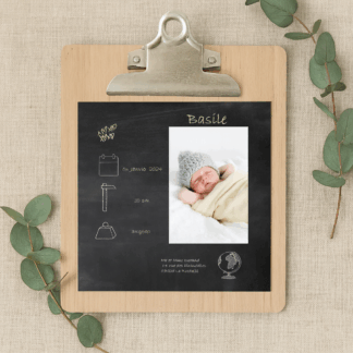 Faire part naissance carré Basile