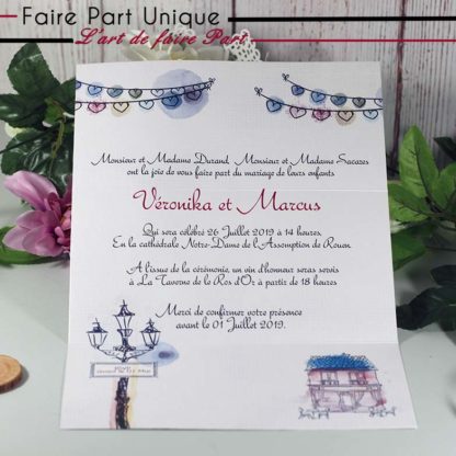Faire part romantique "Paris mon amour" – Image 2