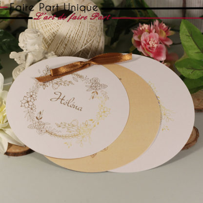 Faire-part rond baptême Héléna – Image 2