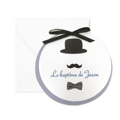 Faire-part rond baptême Jason