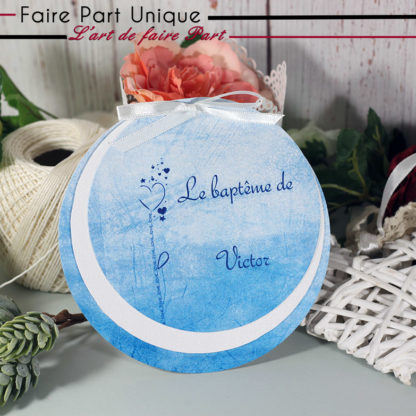 Faire-part rond baptême Victor – Image 3