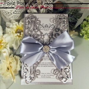 Faire part lasercut New Castle strass