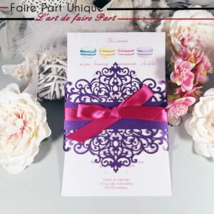 Faire part lasercut Chenonceau _ gourmandise