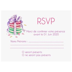 Carte RSVP "les petits macarons d'amour"