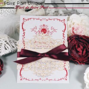 Faire part laser cut Chenonceau - baroque