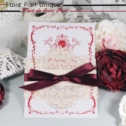 Faire part laser cut Chenonceau - baroque