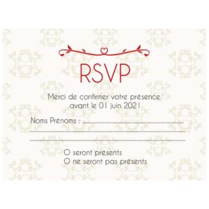 Carte RSVP baroque