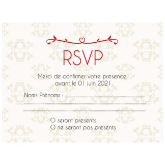 Carte RSVP baroque