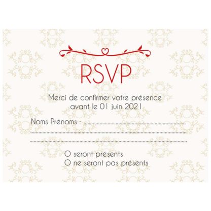 Carte RSVP baroque