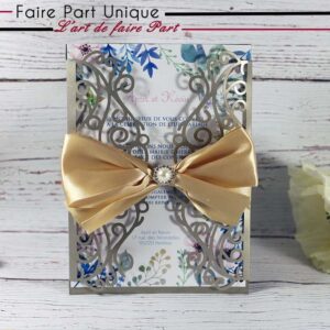 Faire part lasercut New castle - thème Spring