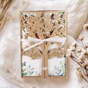 Faire part lasercut Wood - Thème natural