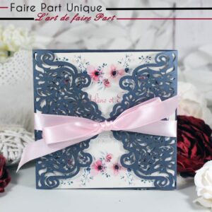 Faire part lasercut Chambord _thème floral