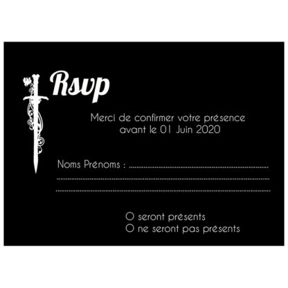 Carte RSVP Game of Throne