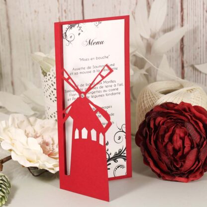 Carte menu découpe moulin rouge