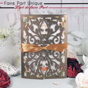 Faire-part lasercut thème automne