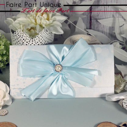 Faire part romantique hivernal - flocons de neige