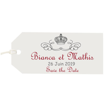 Etiquette à bagage royal