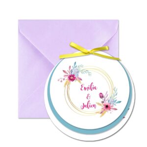 Faire-part rond Mariposa