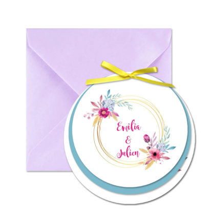 Faire-part rond Mariposa