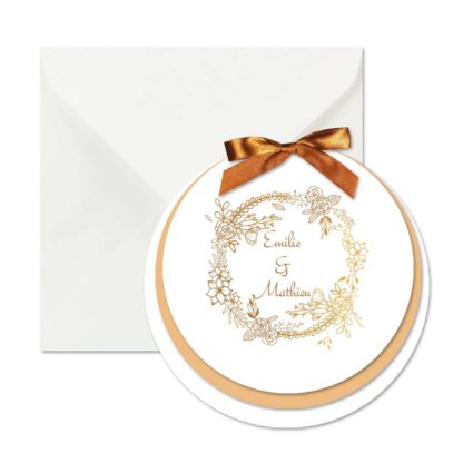 Faire-part rond Donlin gold