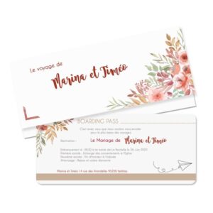 Faire-part billet d'avion "So romantic"