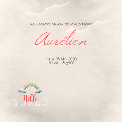 Faire-part de naissance Aurélien – Image 2
