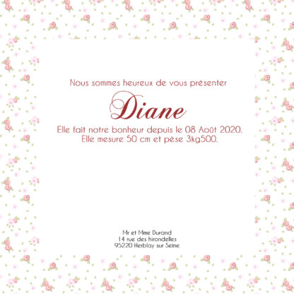 Faire-part de naissance Diane – Image 2