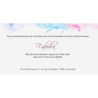 Faire-part de naissance Fabiola – Image 2