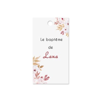 Etiquette à dragée floral Lana