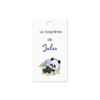 Etiquette à dragée baptême panda