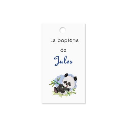 Etiquette à dragée baptême panda