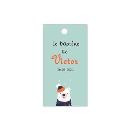 Etiquette à dragée ours