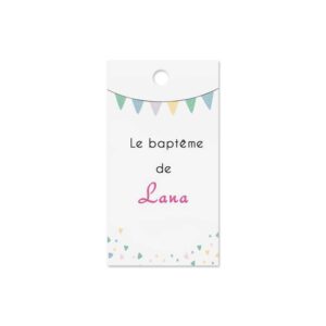Etiquette à dragée - Guirlande fanions