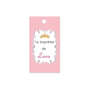 Etiquette à dragée - couronne princesse