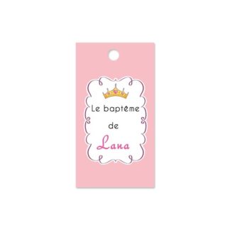 Etiquette à dragée - couronne princesse