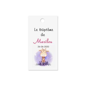 Etiquette à dragée - girafe