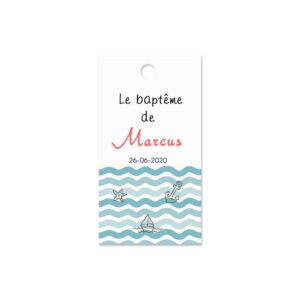 Etiquette à dragée - Thème marin