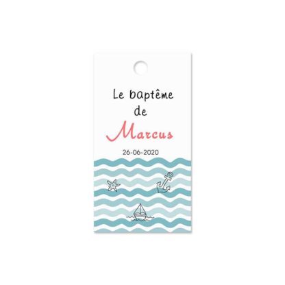 Etiquette à dragée - Thème marin
