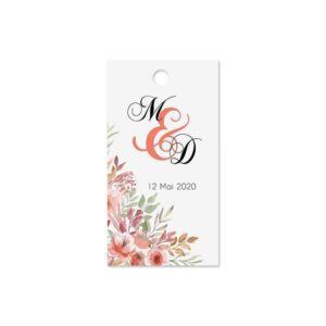 Etiquette à dragée - Fleur Vintage