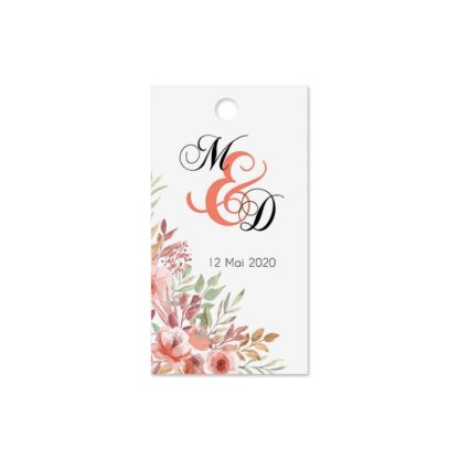 Etiquette à dragée - Fleur Vintage
