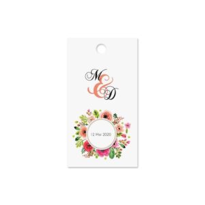 Etiquette à dragée - cadre champêtre fleur