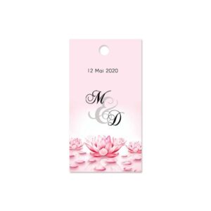 Etiquette à dragée - Fleur de lotus
