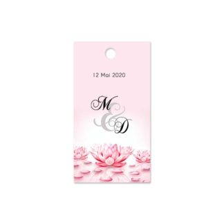 Etiquette à dragée - Fleur de lotus