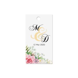 Etiquette à dragée - Rose vintage